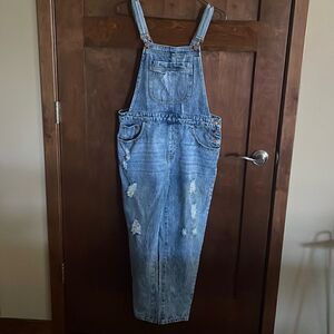 Forever 21 Distressed Overalls - Size 30